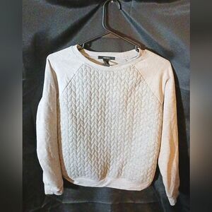 F21 gray quilted sweater